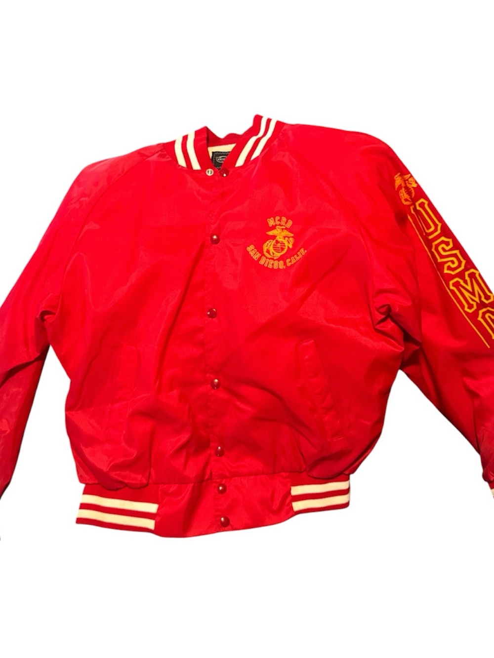 USMC Red Embroidered Bomber Jacket